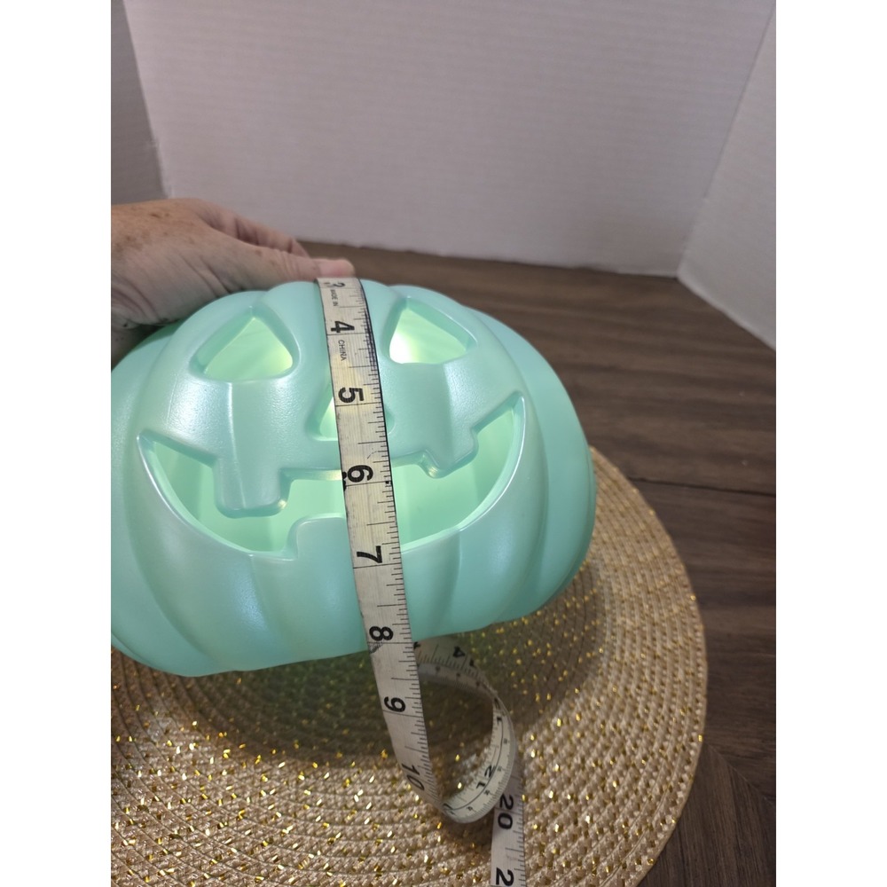 Light Up Jack O Lantern, Halloween, Turquoise - Picture 7 of 8